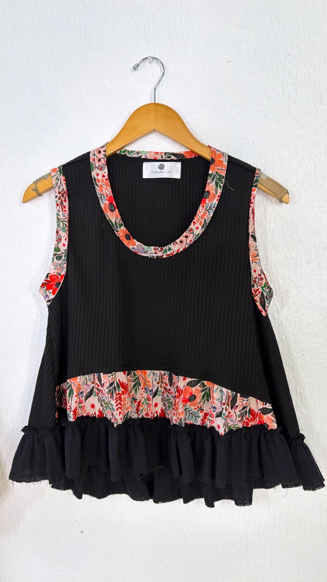 Melanie Printed Tank, Black