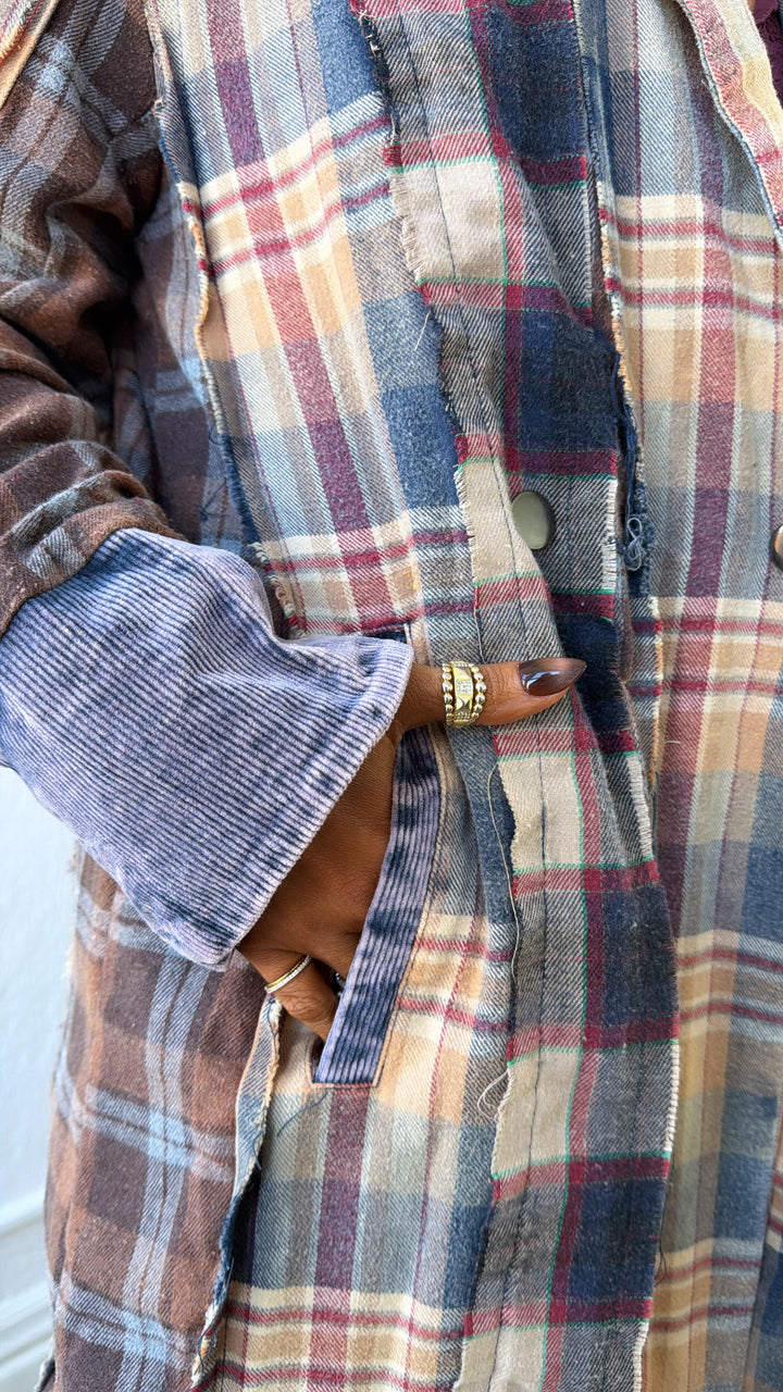 Stop & Stare Washed Plaid Jacket