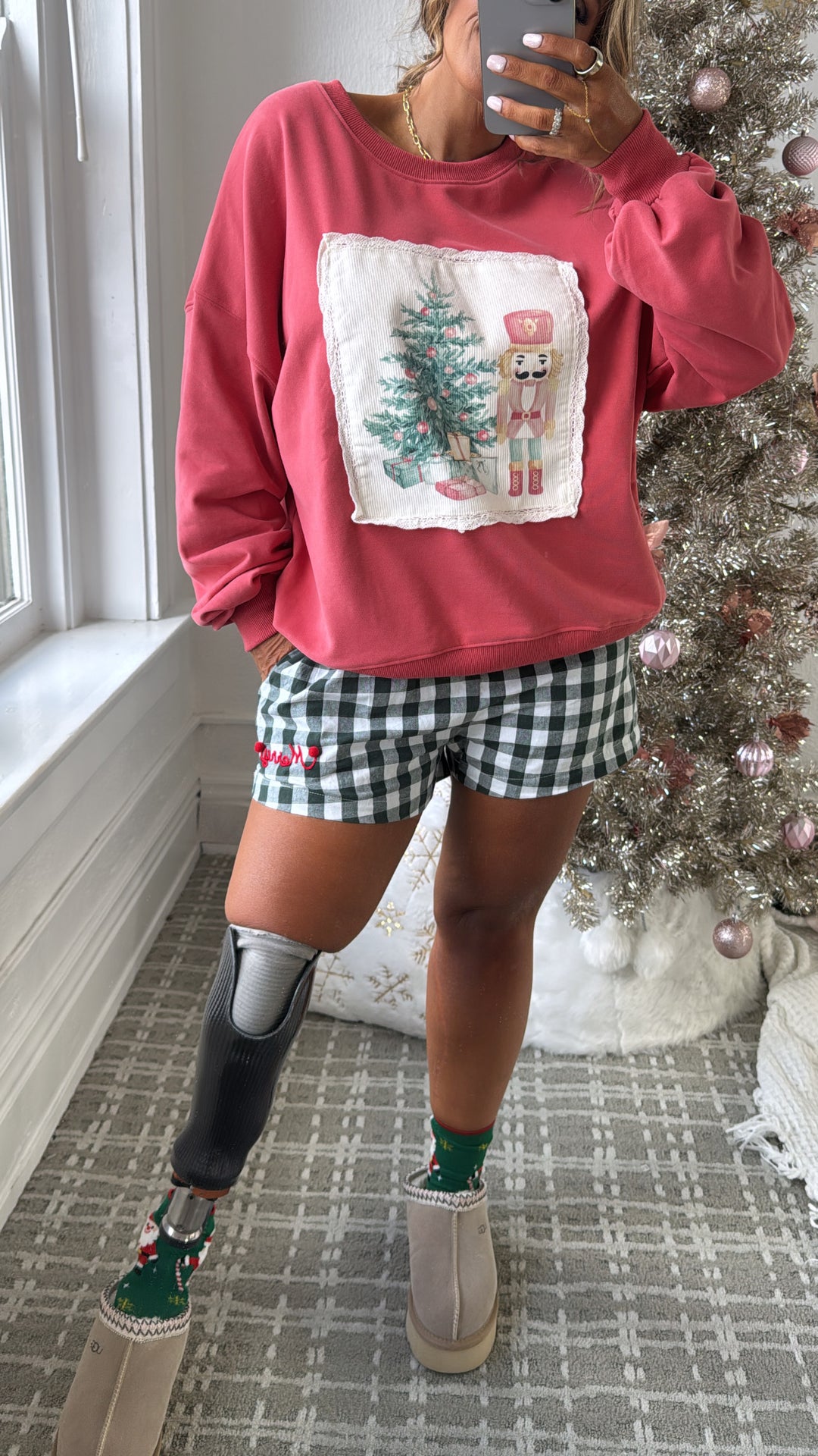 Nutcracker Christmas Sweatshirt, Dk. Coral