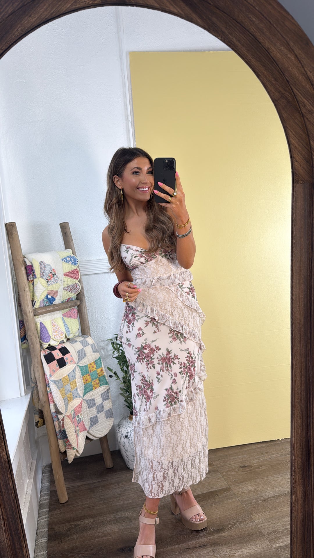 Petal Drift Dress, Blush Multi