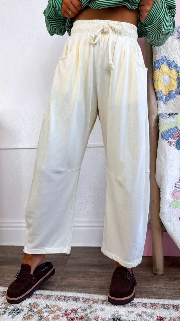 Classic Barrel Leg Sweatpants, Ivory