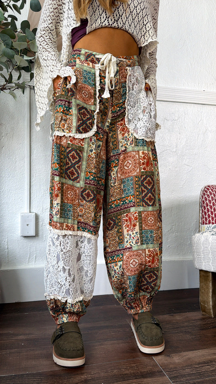 Touch Of Flare Joggers, Brick