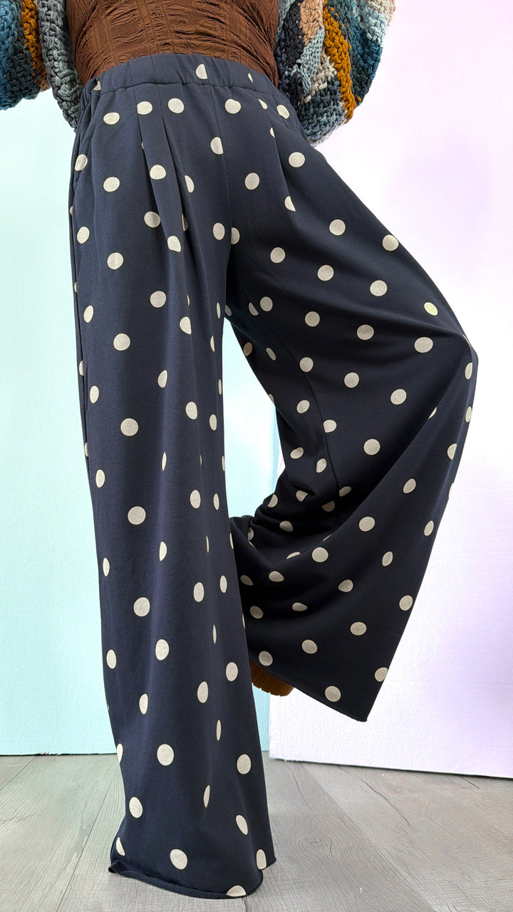 Sweet Spot Polka Dot Sweatpants, Navy/ Cream