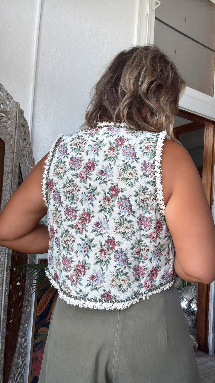 Fading Wildflower Tapestry Vest, Multi