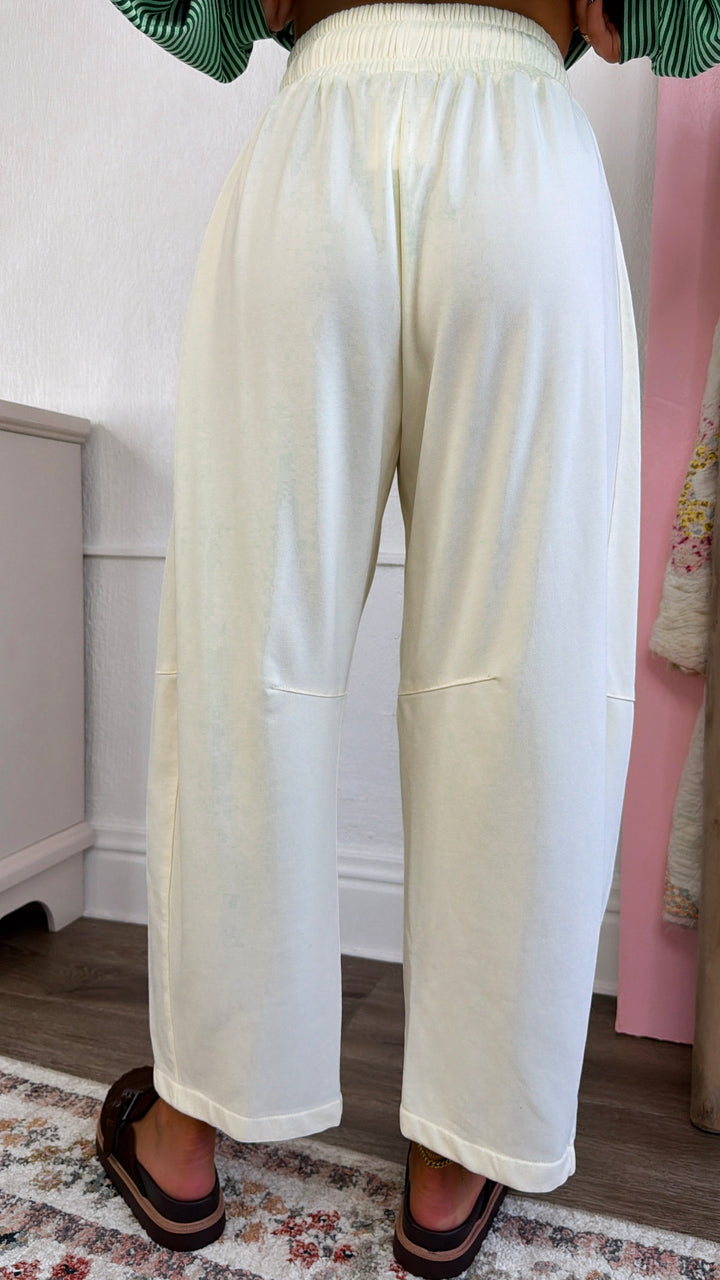Classic Barrel Leg Sweatpants, Ivory