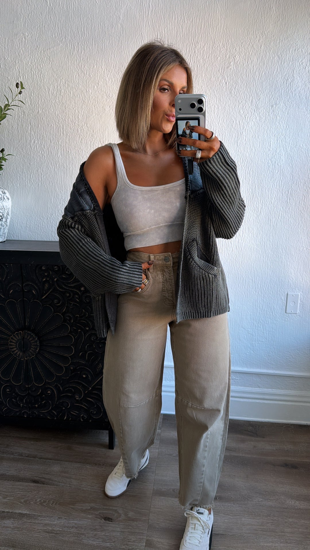 DOORBUSTER: Cable Knit Cardigan, Black