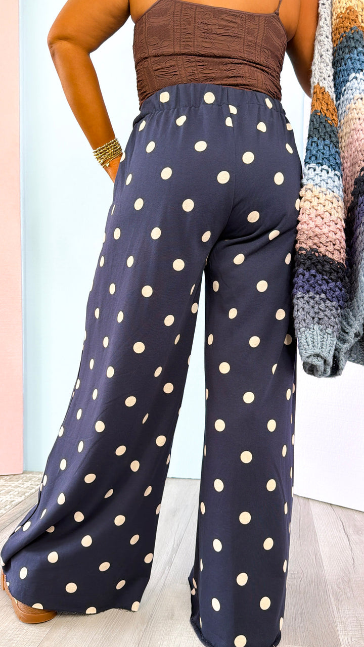 Sweet Spot Polka Dot Sweatpants, Navy/ Cream