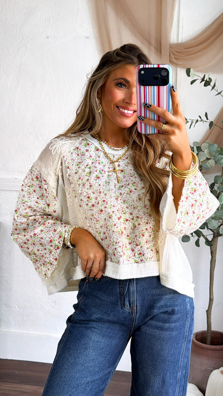 Golden Petal Blouse, Natural