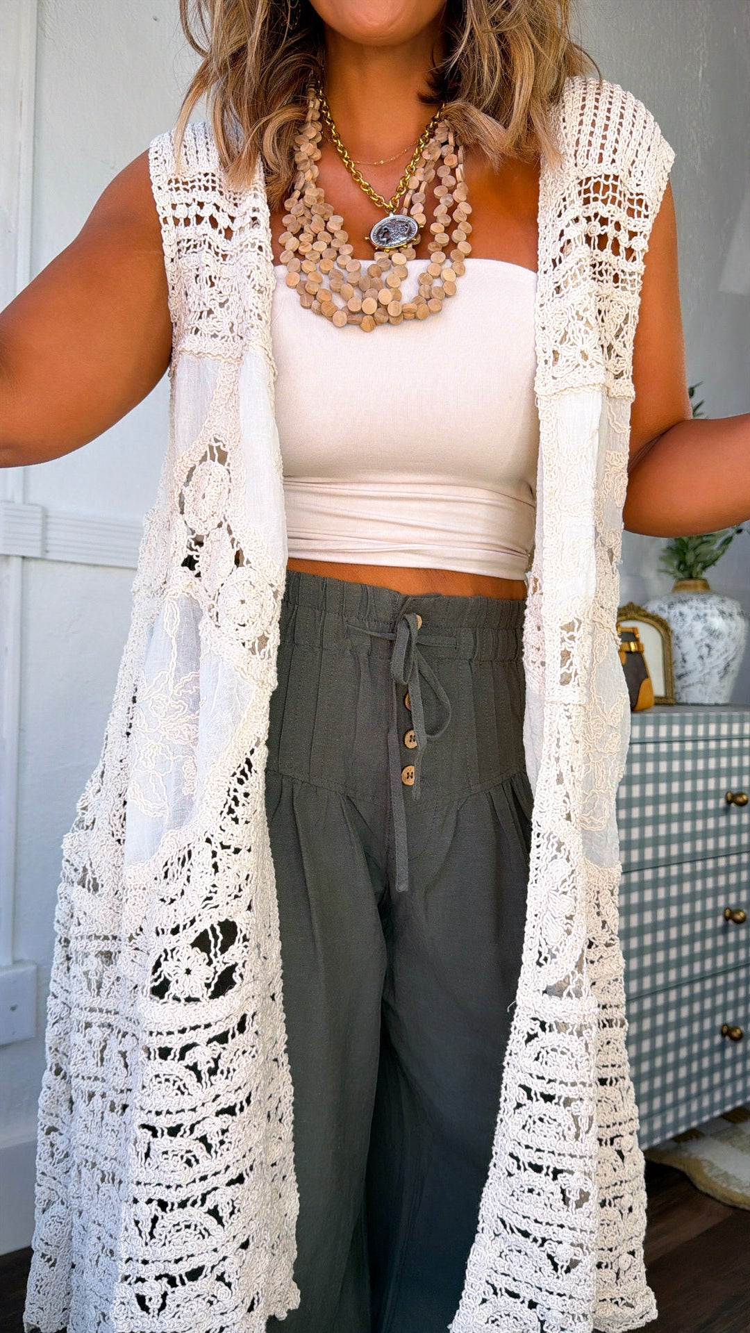 Summer Knit Cardigan, Natural