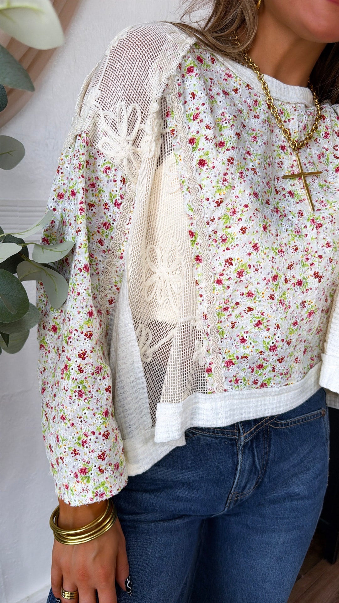 Golden Petal Blouse, Natural