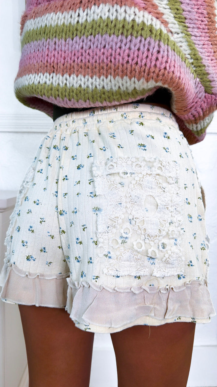 Sanibel Gauze Shorts, Cream Floral