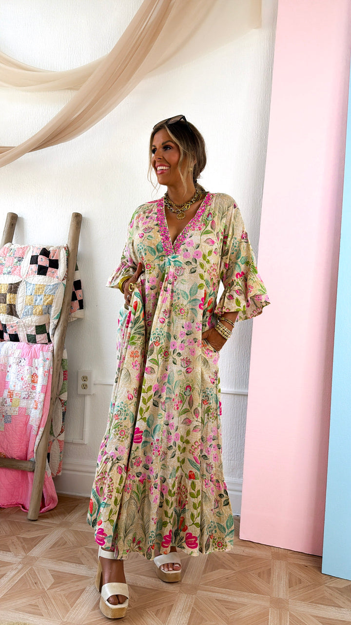 Flower Child Maxi Dress, Vanilla Multi