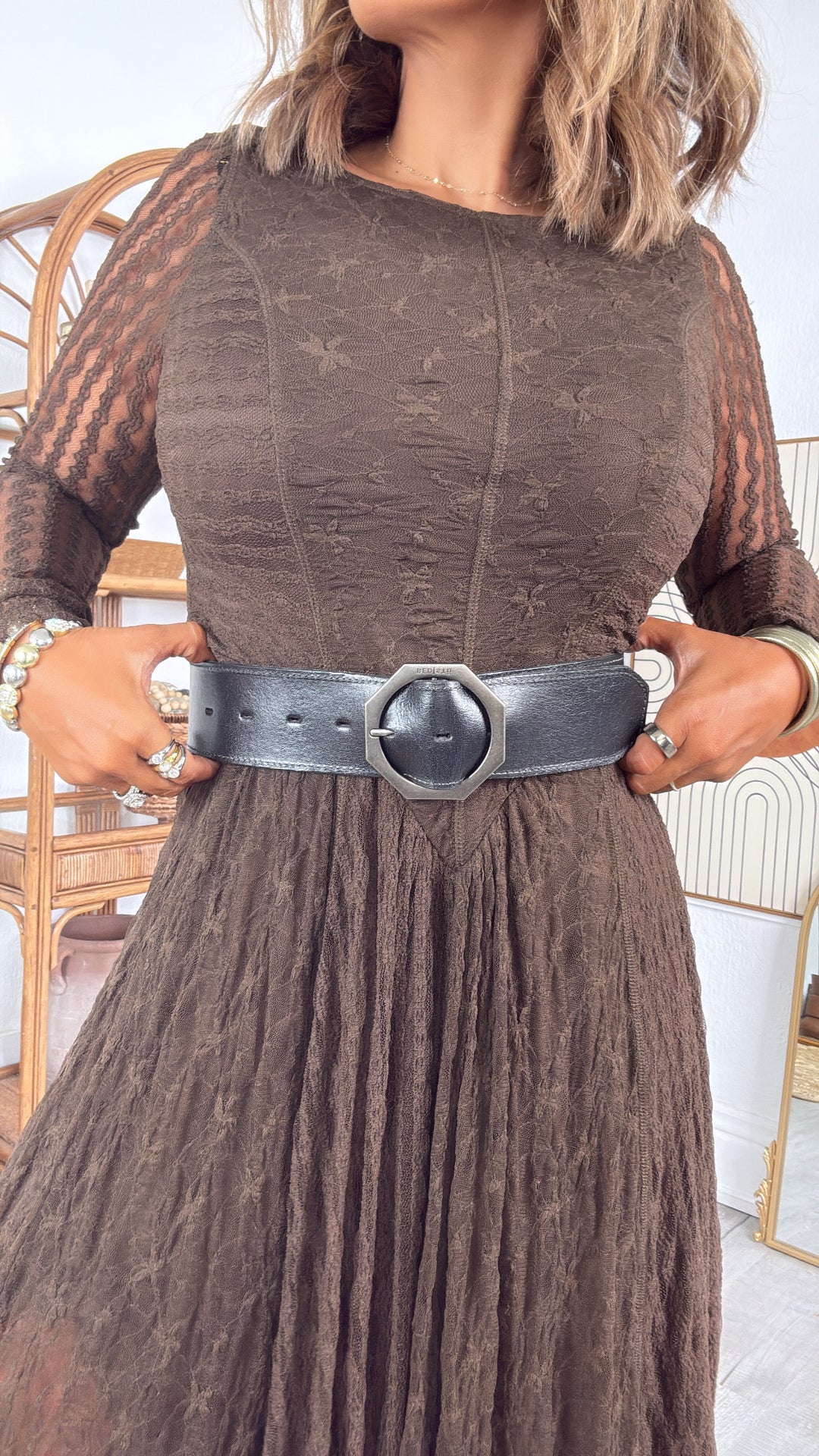 Seraphina Lace Dress, Chocolate