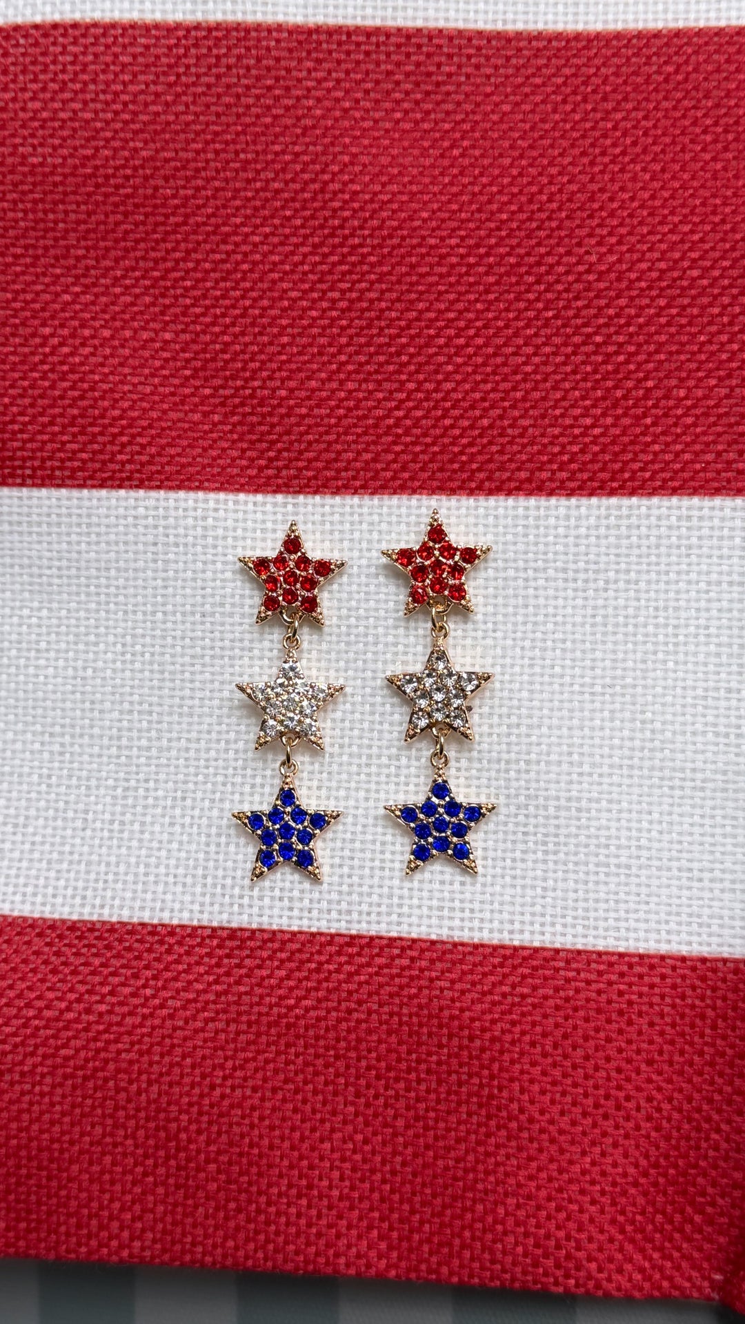 Multi Star Earring, Gold/Multi