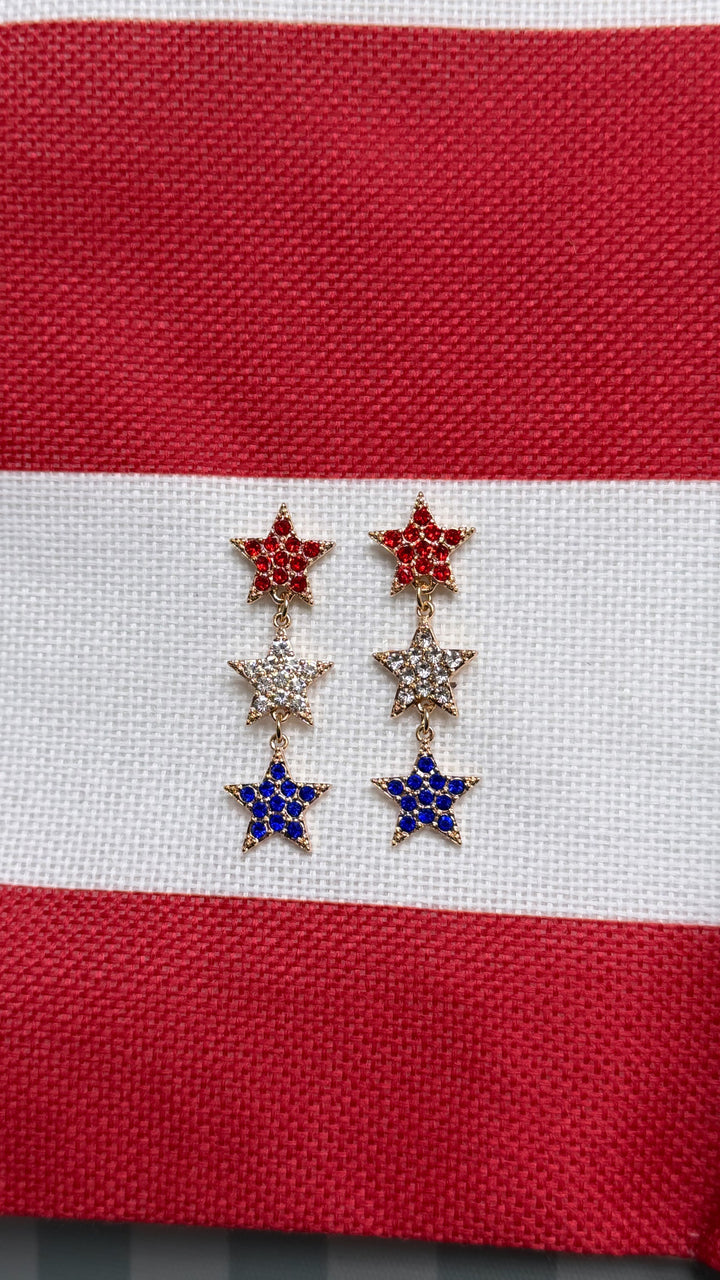 Multi Star Earring, Gold/Multi