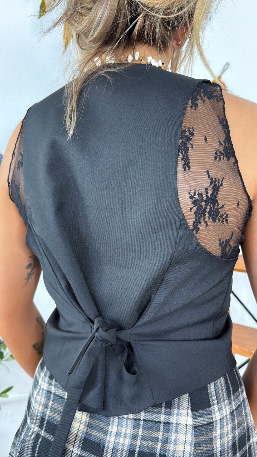 All Business Sleeveless Blazer Vest, Black