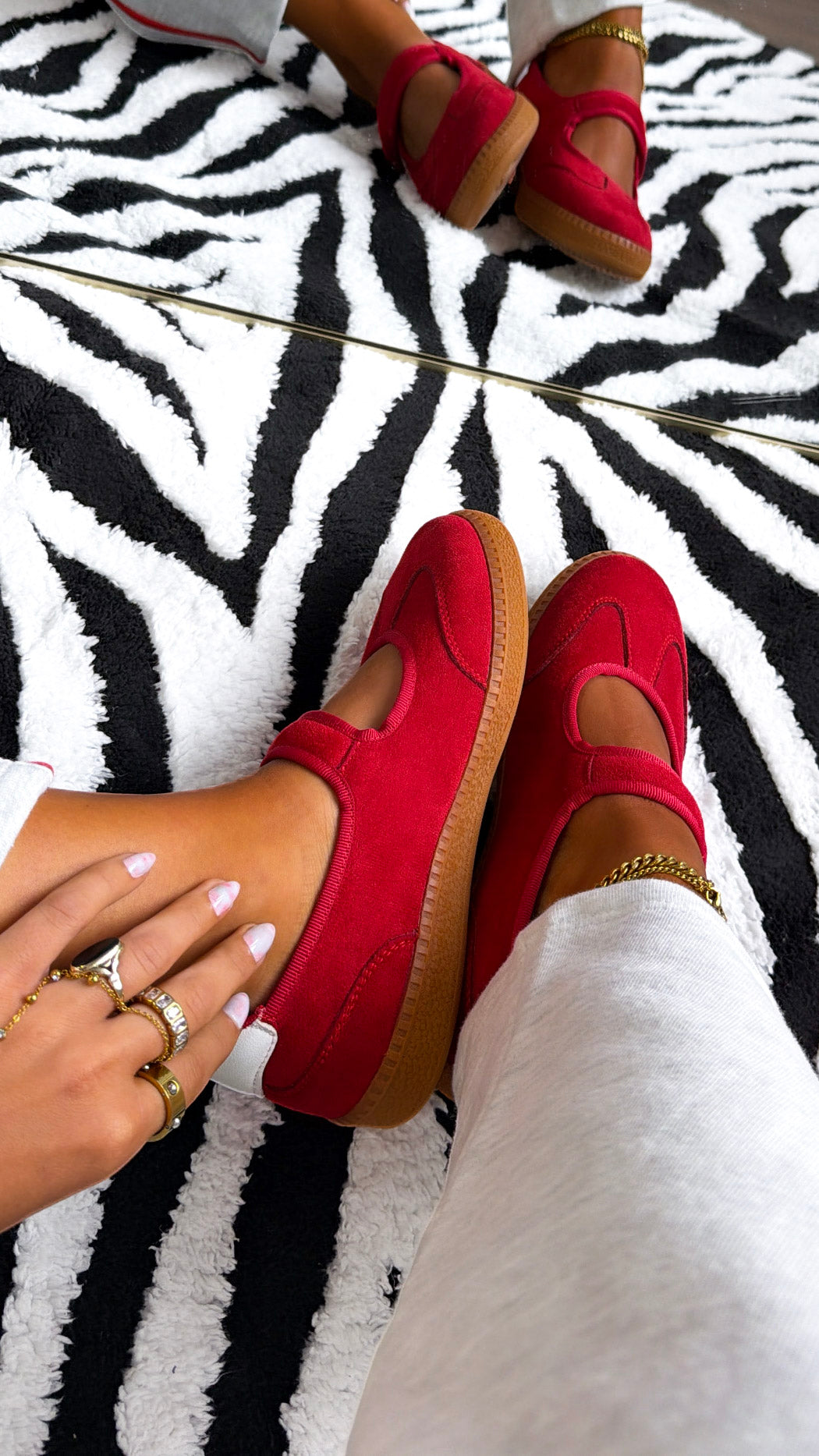 My Mary Jane Sneaker, Red Suede