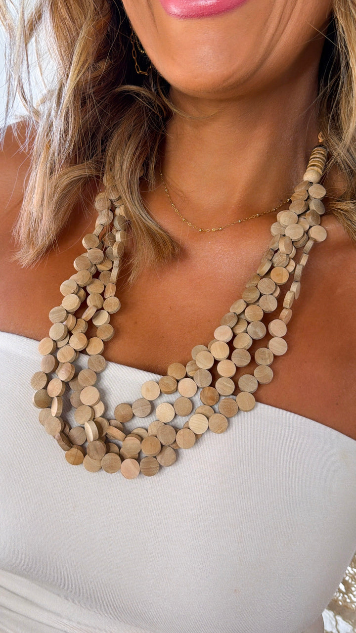 Wooden Pebble Necklace