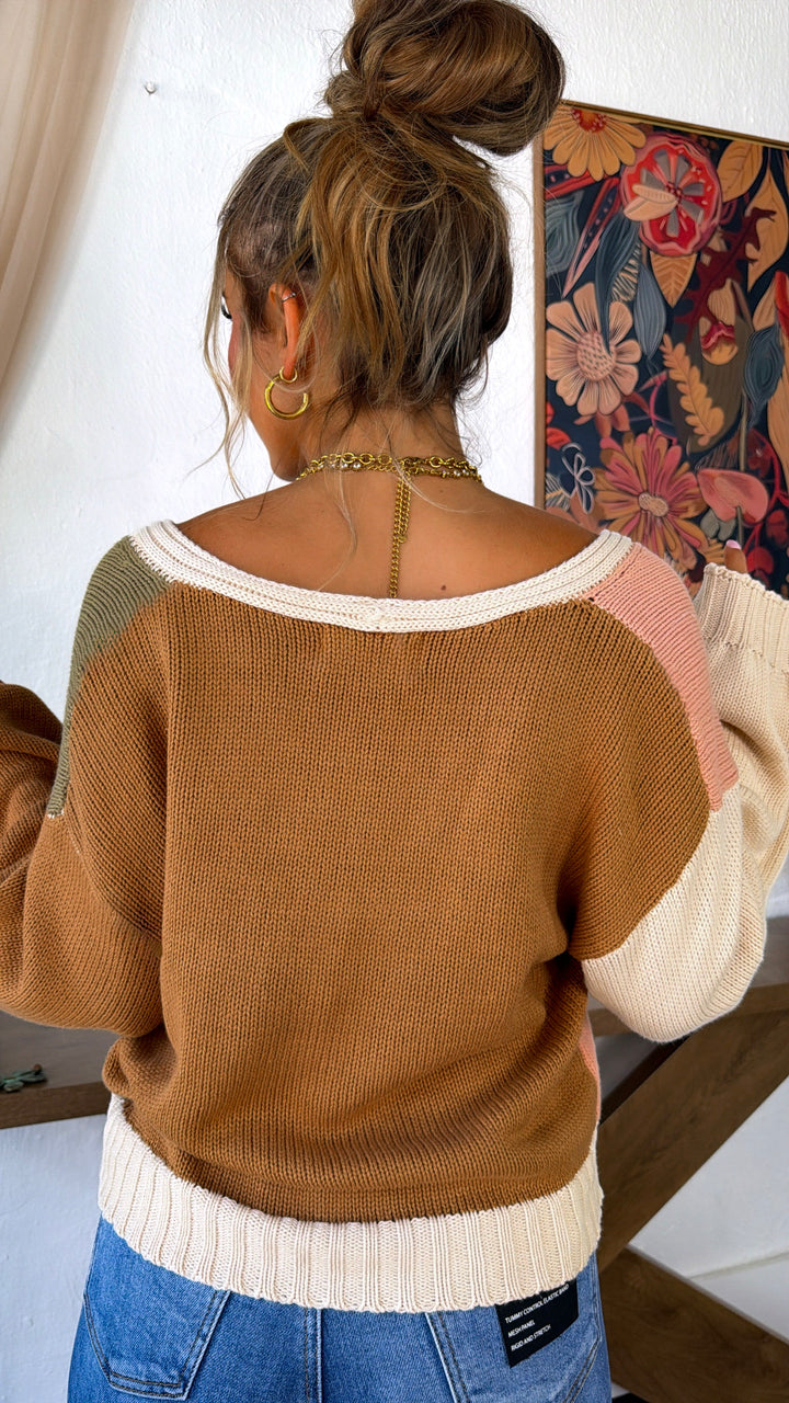 Soft Frame Knit Cardigan, Olive Multi