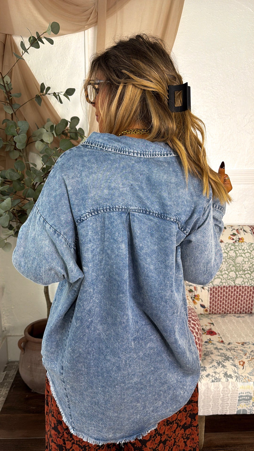 The Canyon Denim Top, Deep Blue