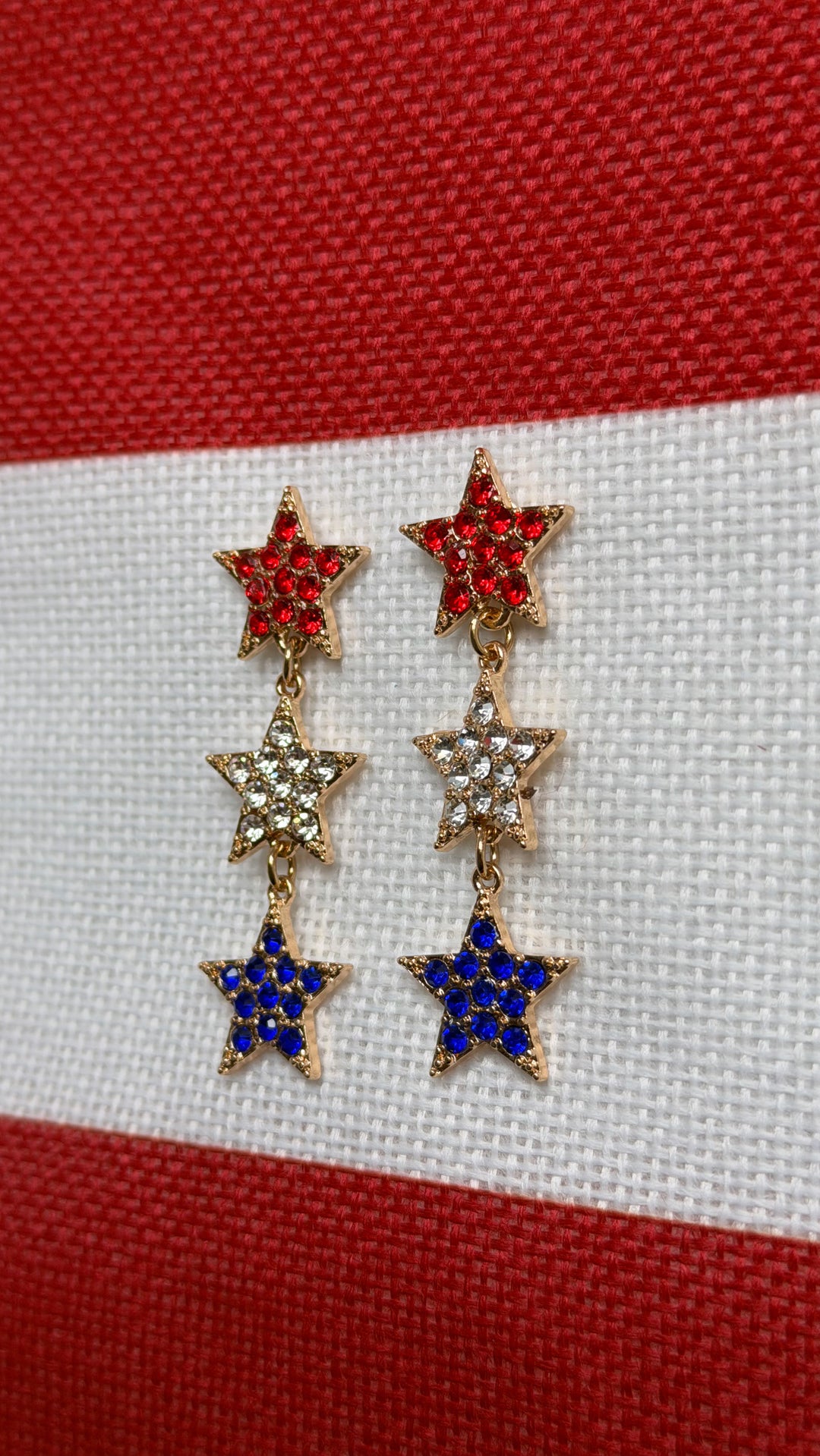 Multi Star Earring, Gold/Multi