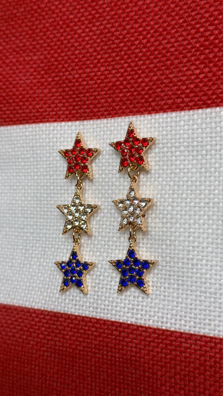 Multi Star Earring, Gold/Multi