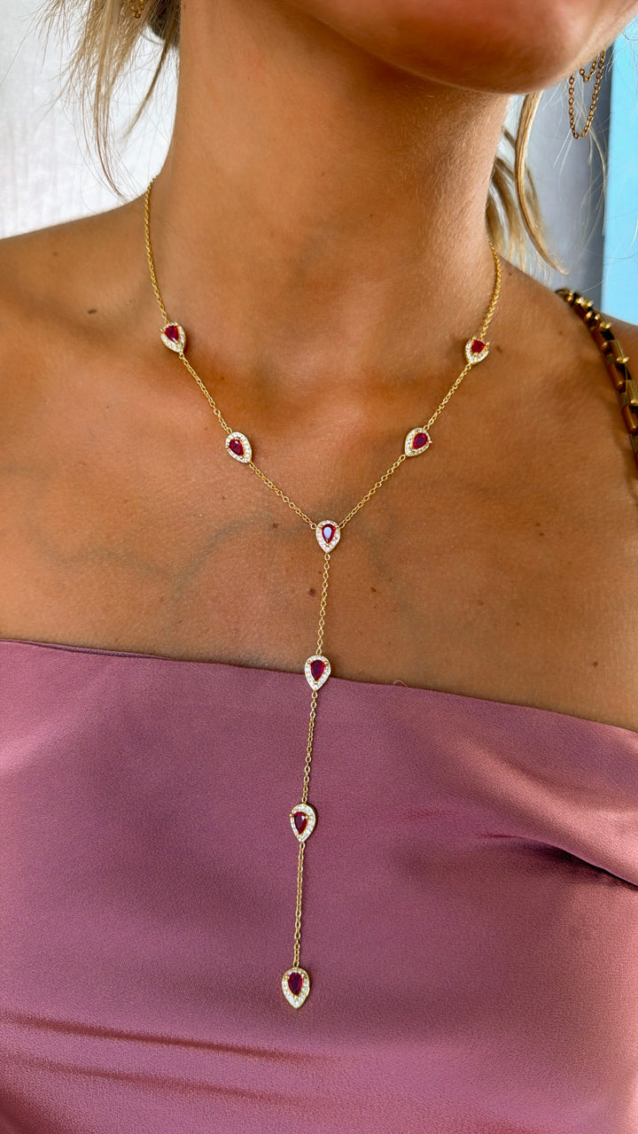 Treasure Jewels: Ruby Y-Glow Necklace