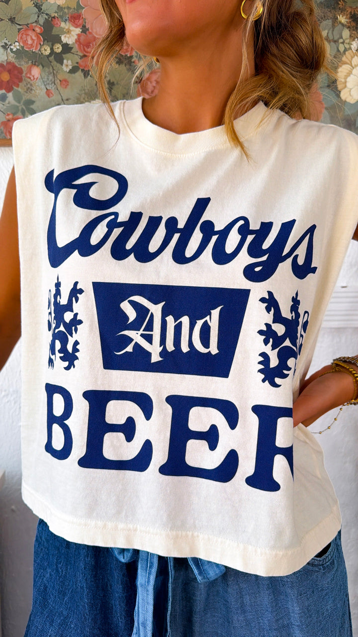 Cowboys & Beer Logo Muscle Tee