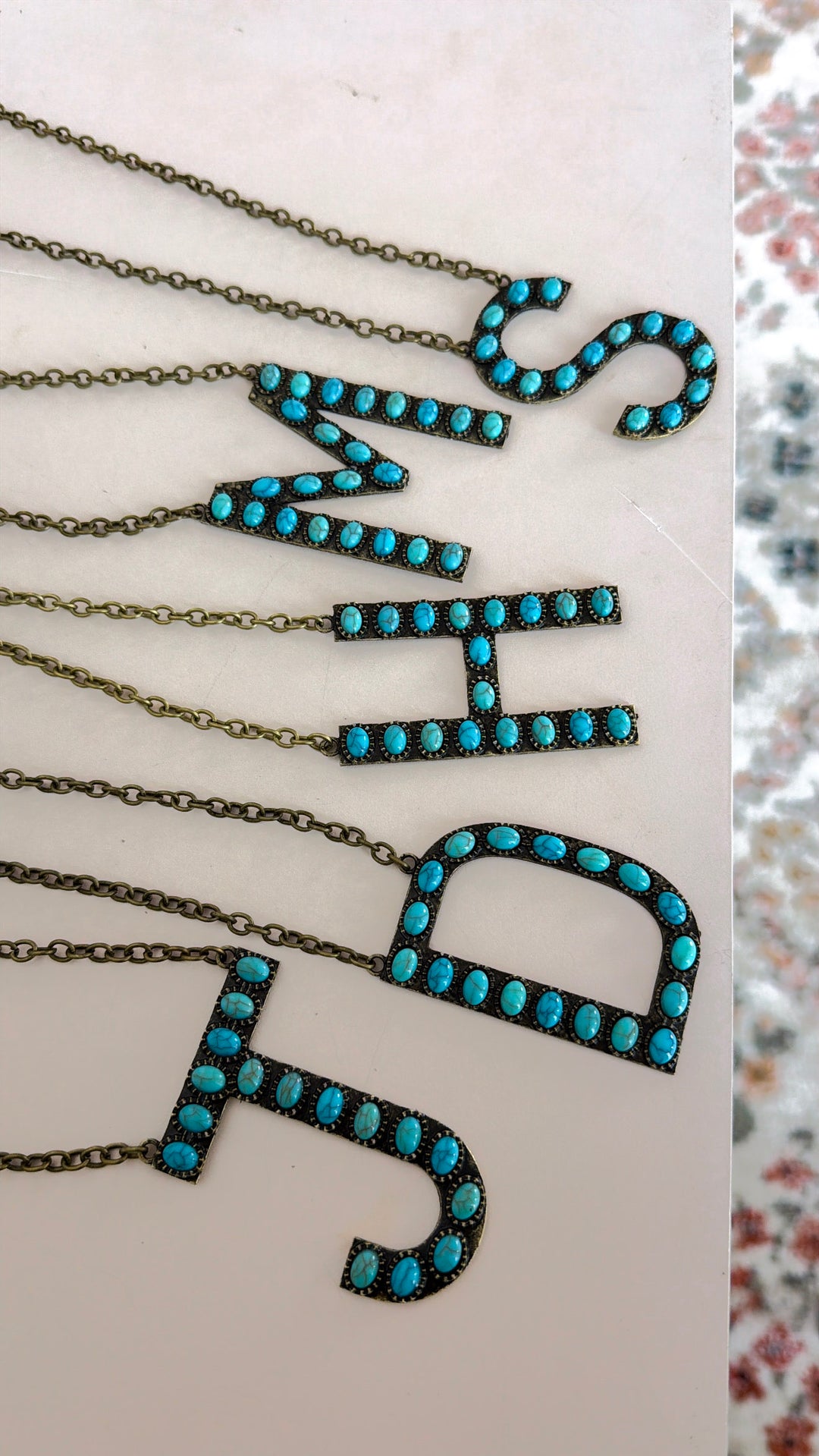 Blaze Initial Necklace, Bronze
