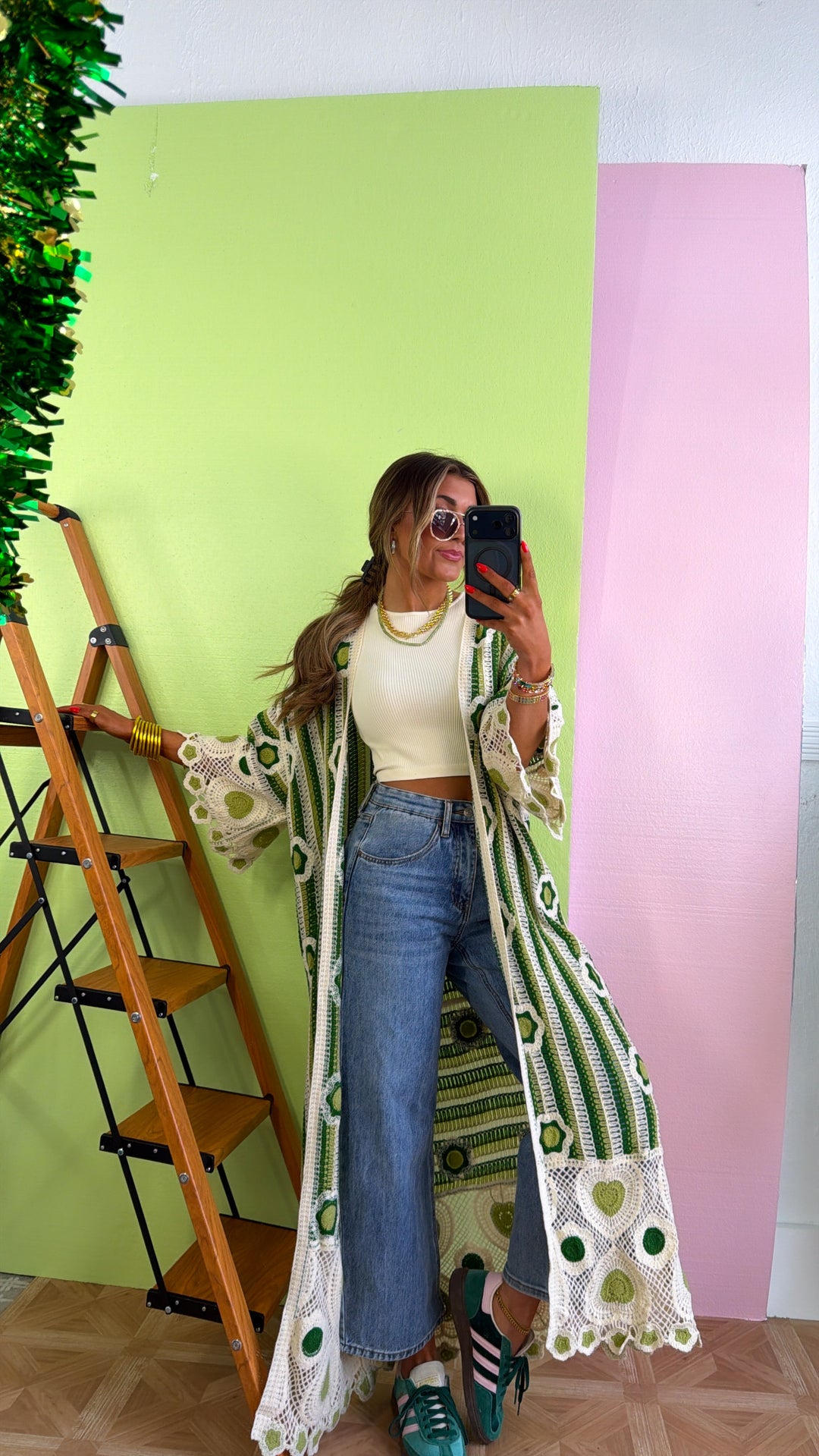 Lemon Lime Citrus Cardigan, Green Multi