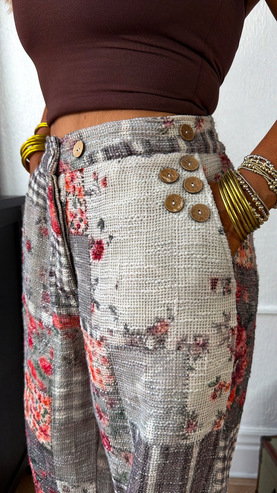 Fall Patchwork Joggers, Black Multi