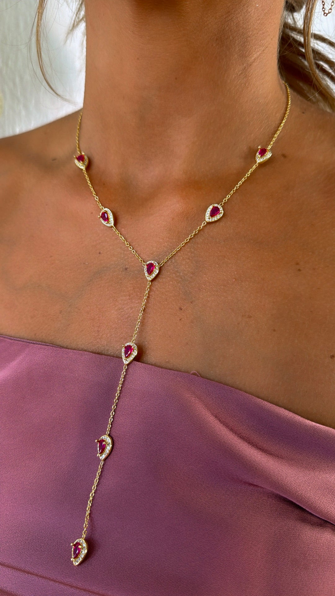 Treasure Jewels: Ruby Y-Glow Necklace