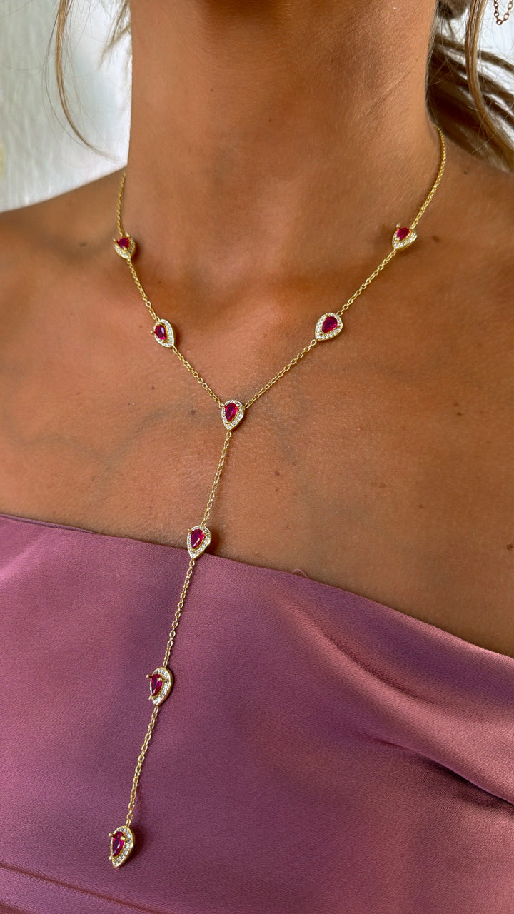 Treasure Jewels: Ruby Y-Glow Necklace