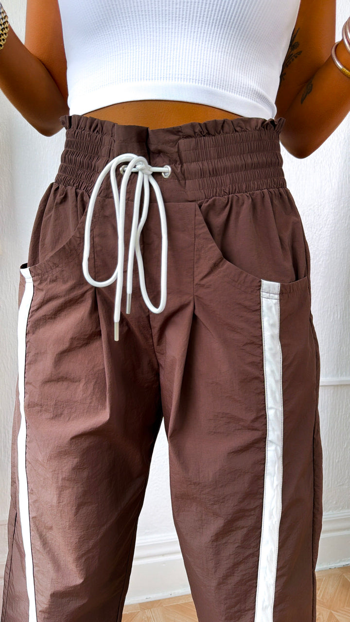 WindBreaker Contrasted Pant, Brown/White