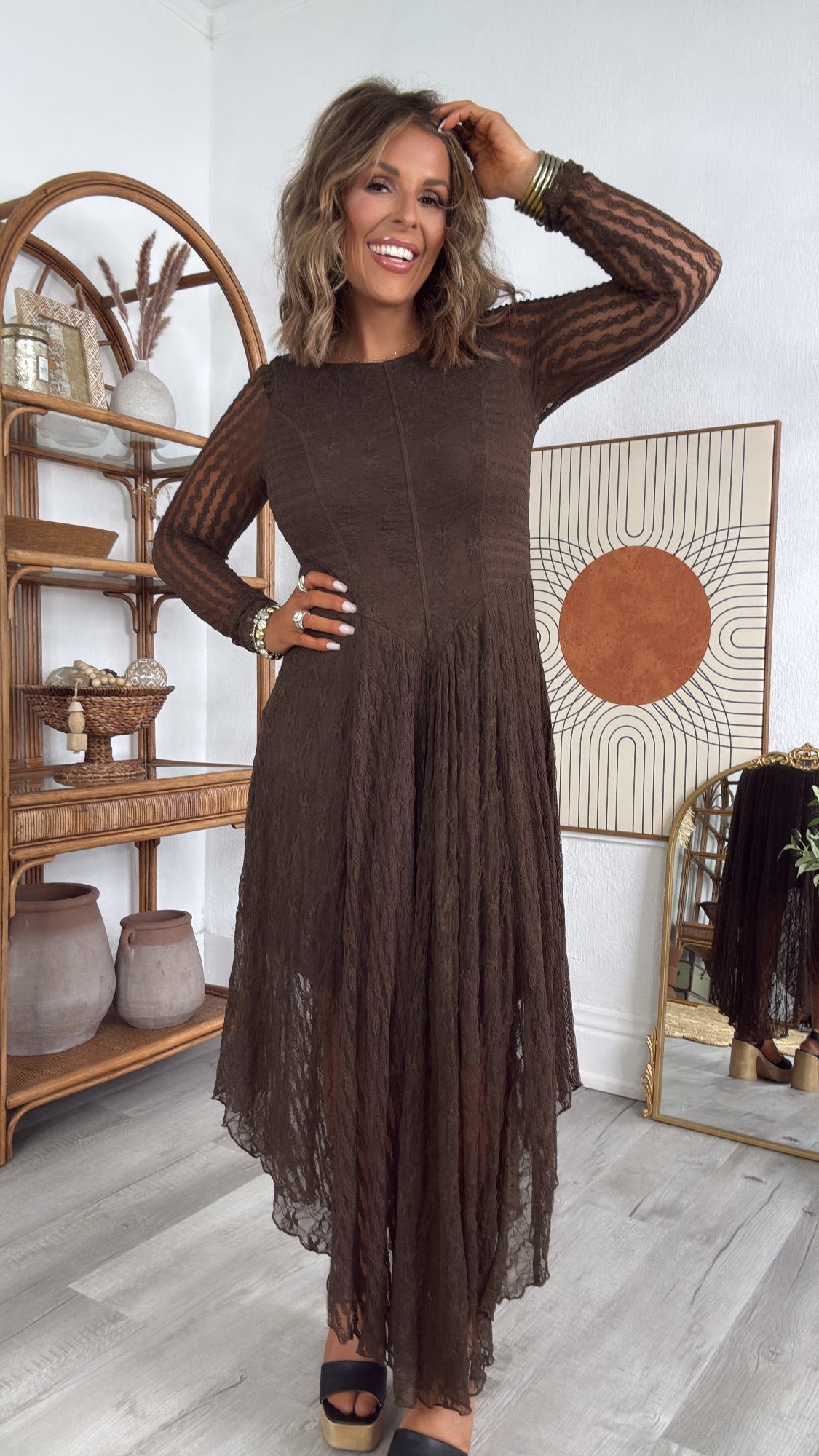 Seraphina Lace Dress, Chocolate – Everyday Chic Boutique