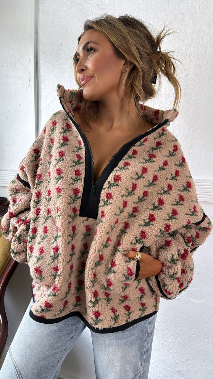 Winter Rose Quarter Zip, Sand