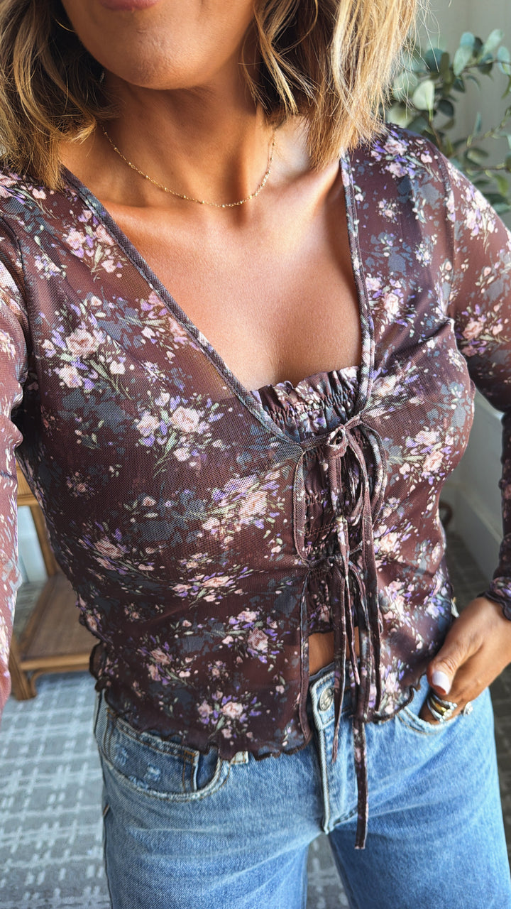 Fading Seasons Top, Brown