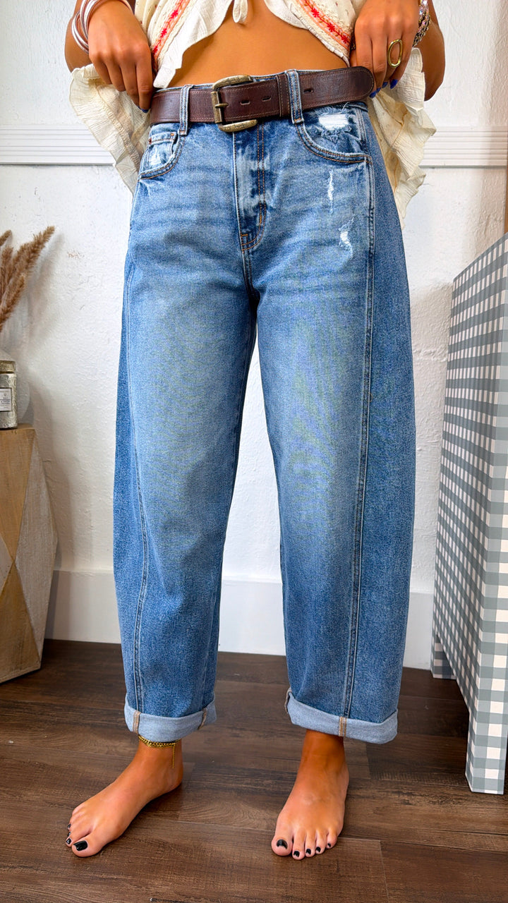 City Sculpt Barrel Jean, Medium