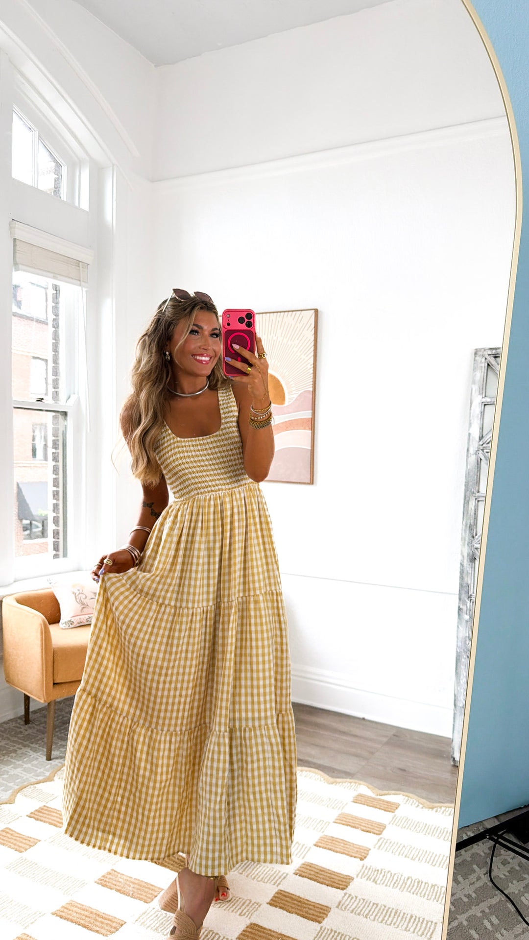 Strawberry Lemonade Maxi Dress, Yellow Multi