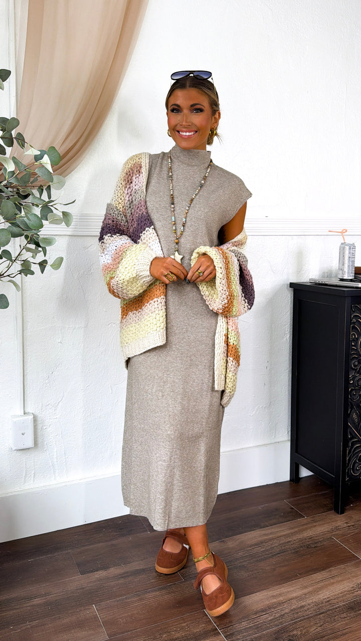 Midi Sweater Dress, Oatmeal