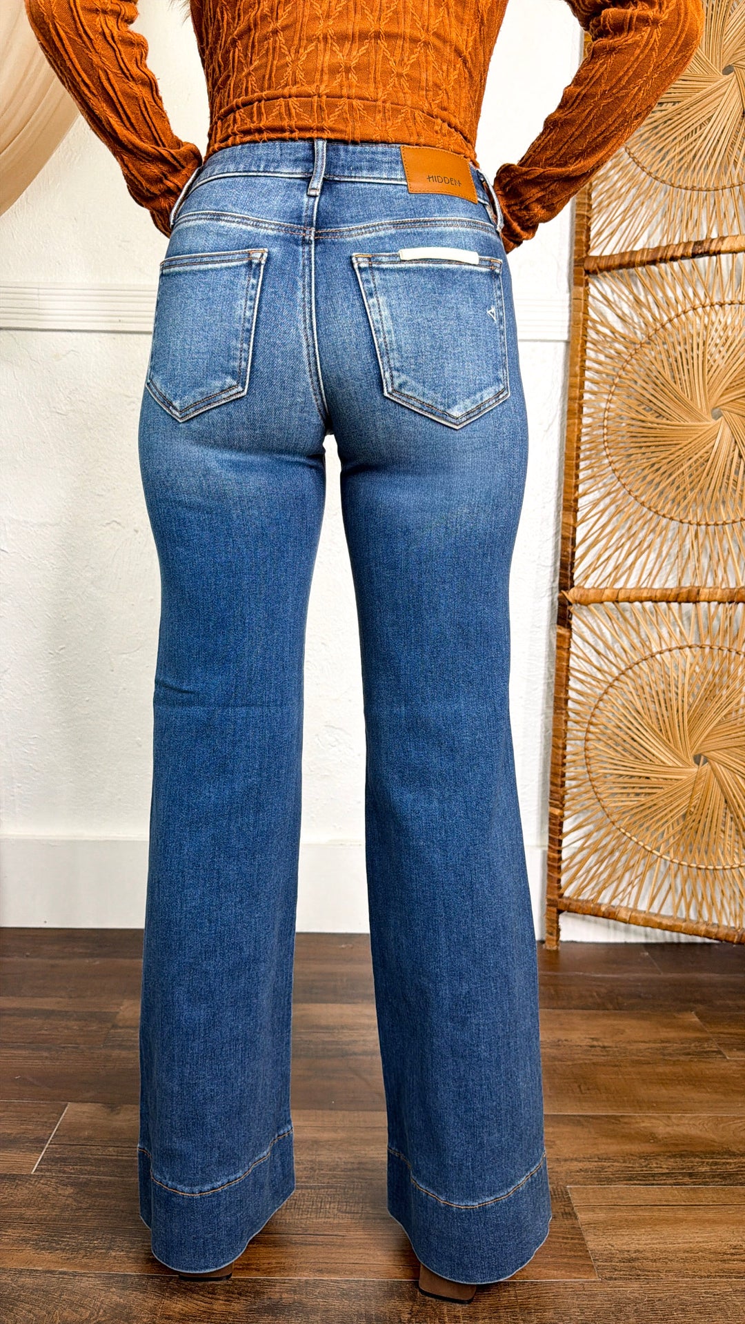 Ryan Pintuck Flare Jeans, Medium Dark