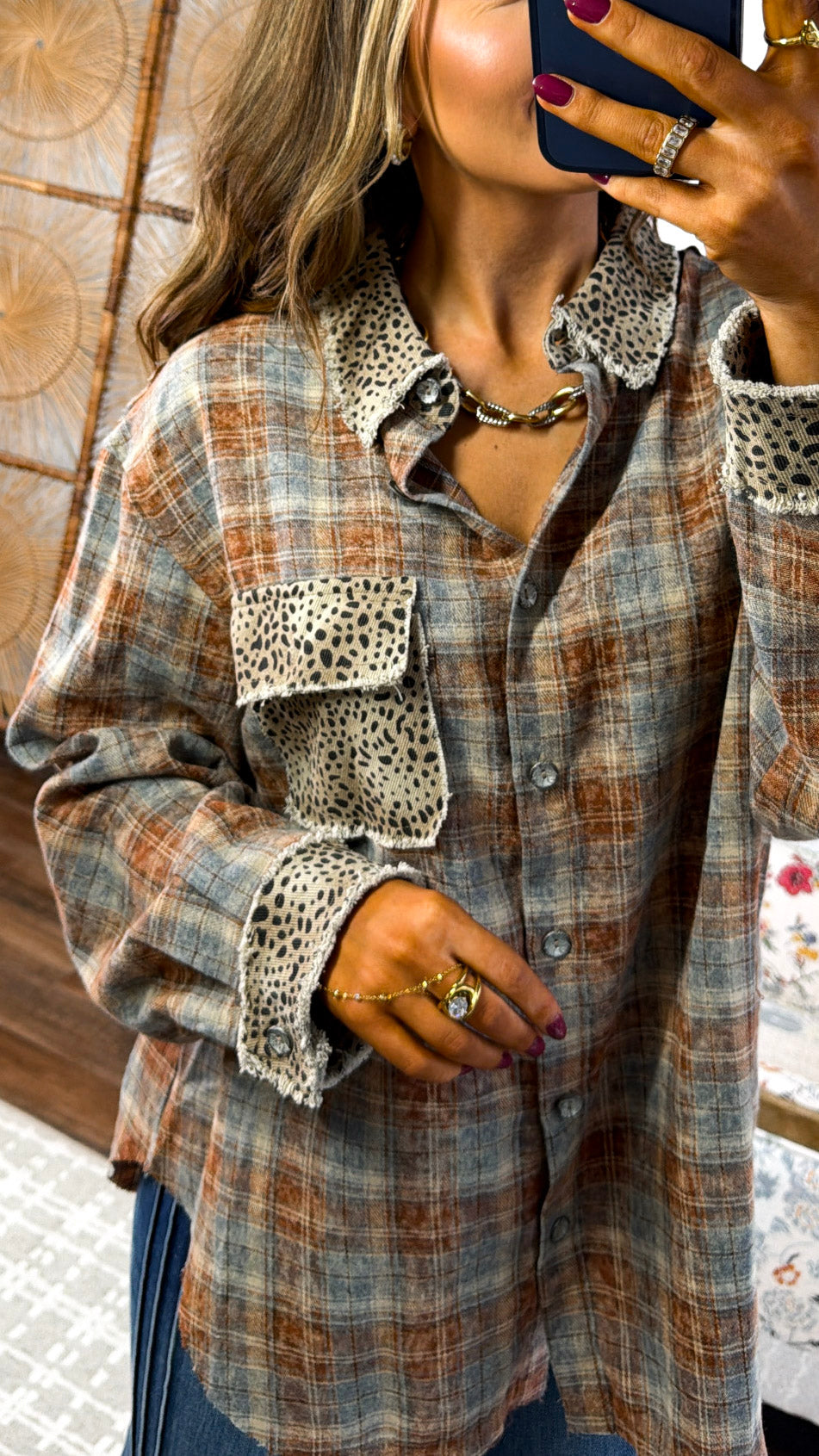 Fire Cozy Flannel, Brick Multi