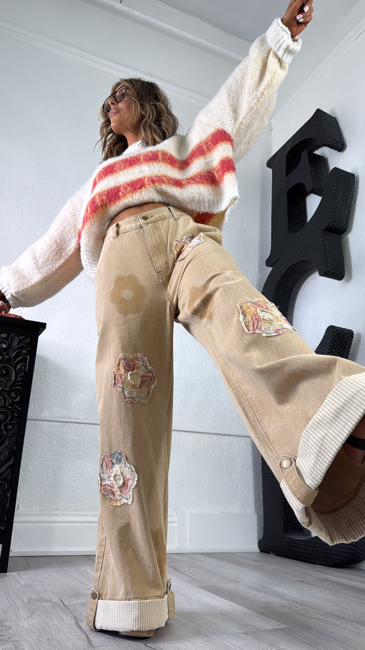 Mosswood Floral Pant, Sand