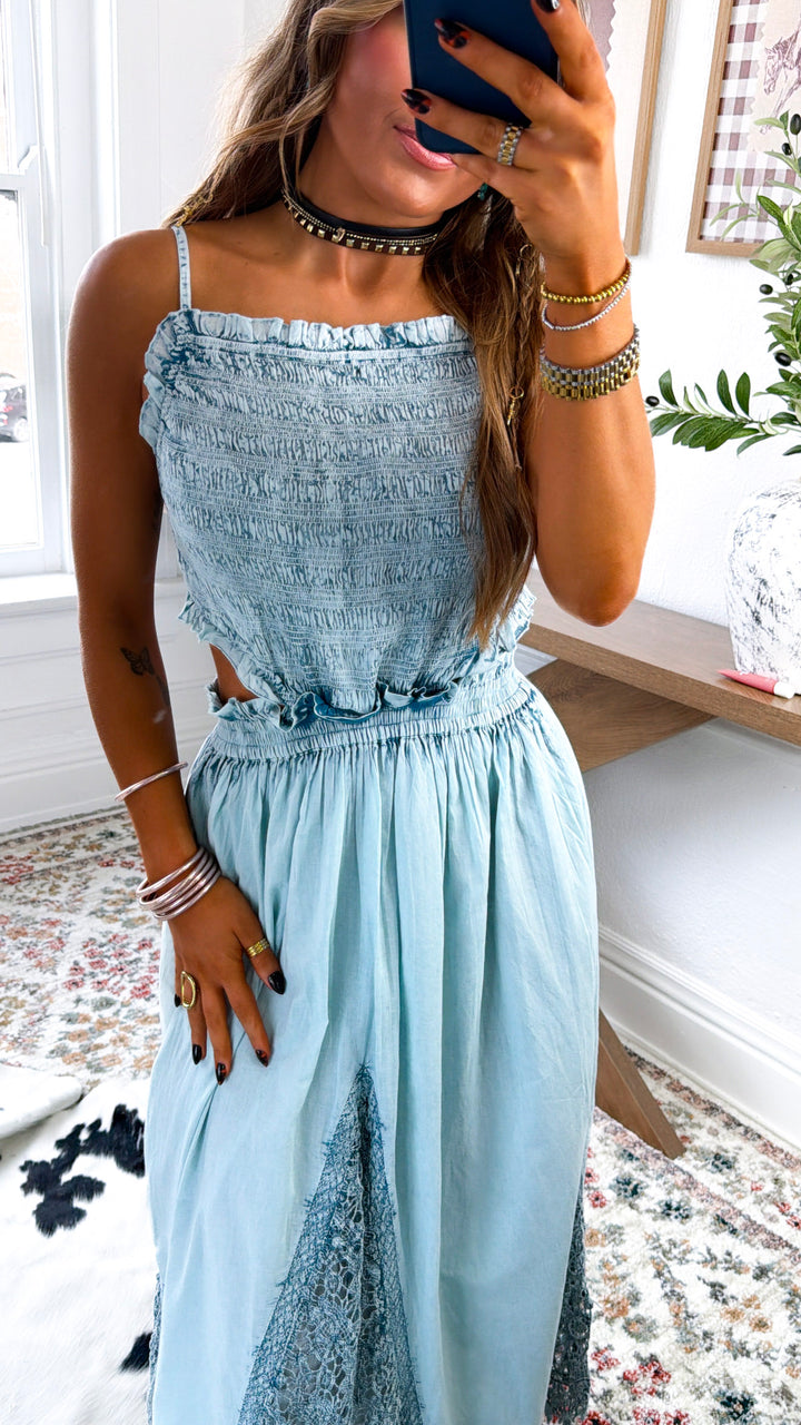 Whiskey & Wildflower Maxi dress, Denim Blue