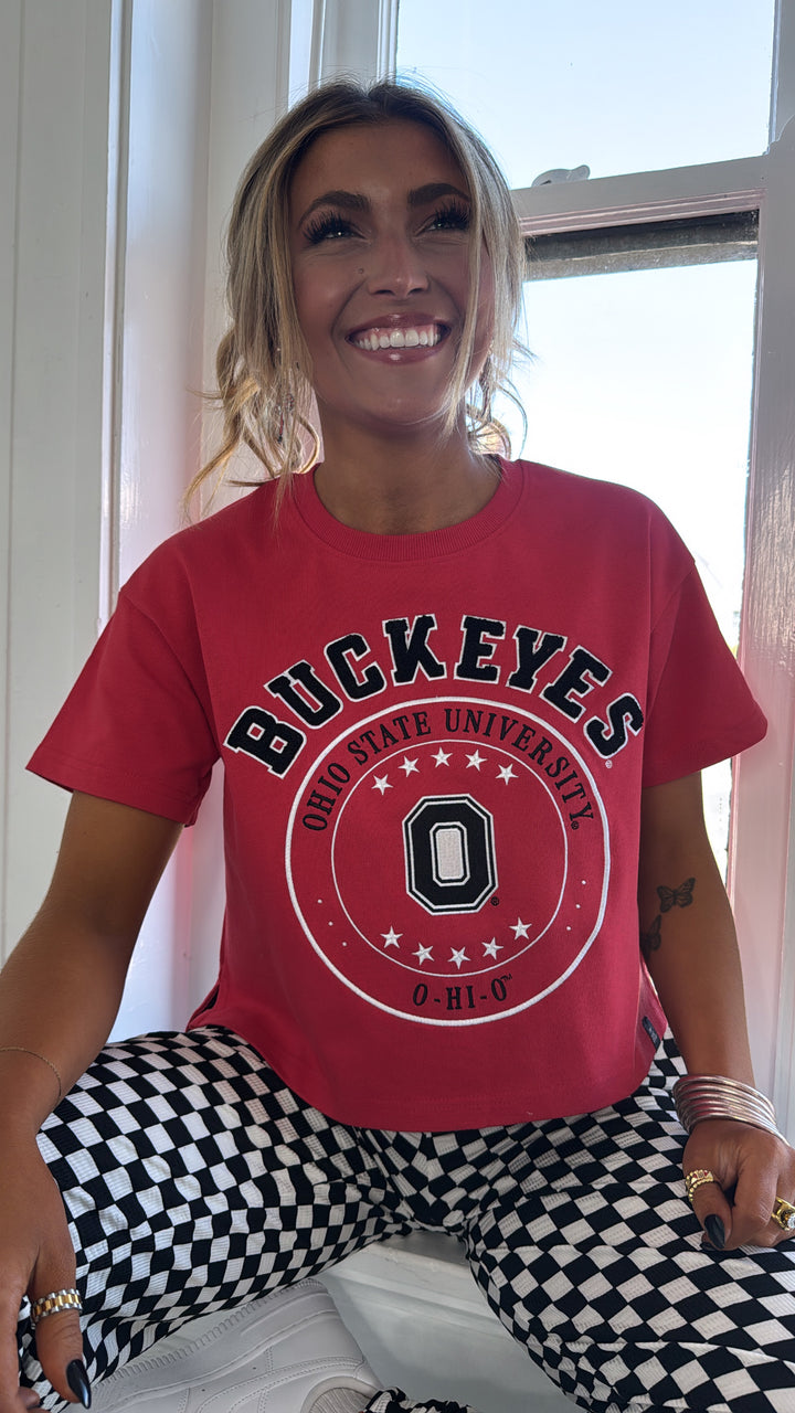 Big O Cropped Graphic Tee, Red