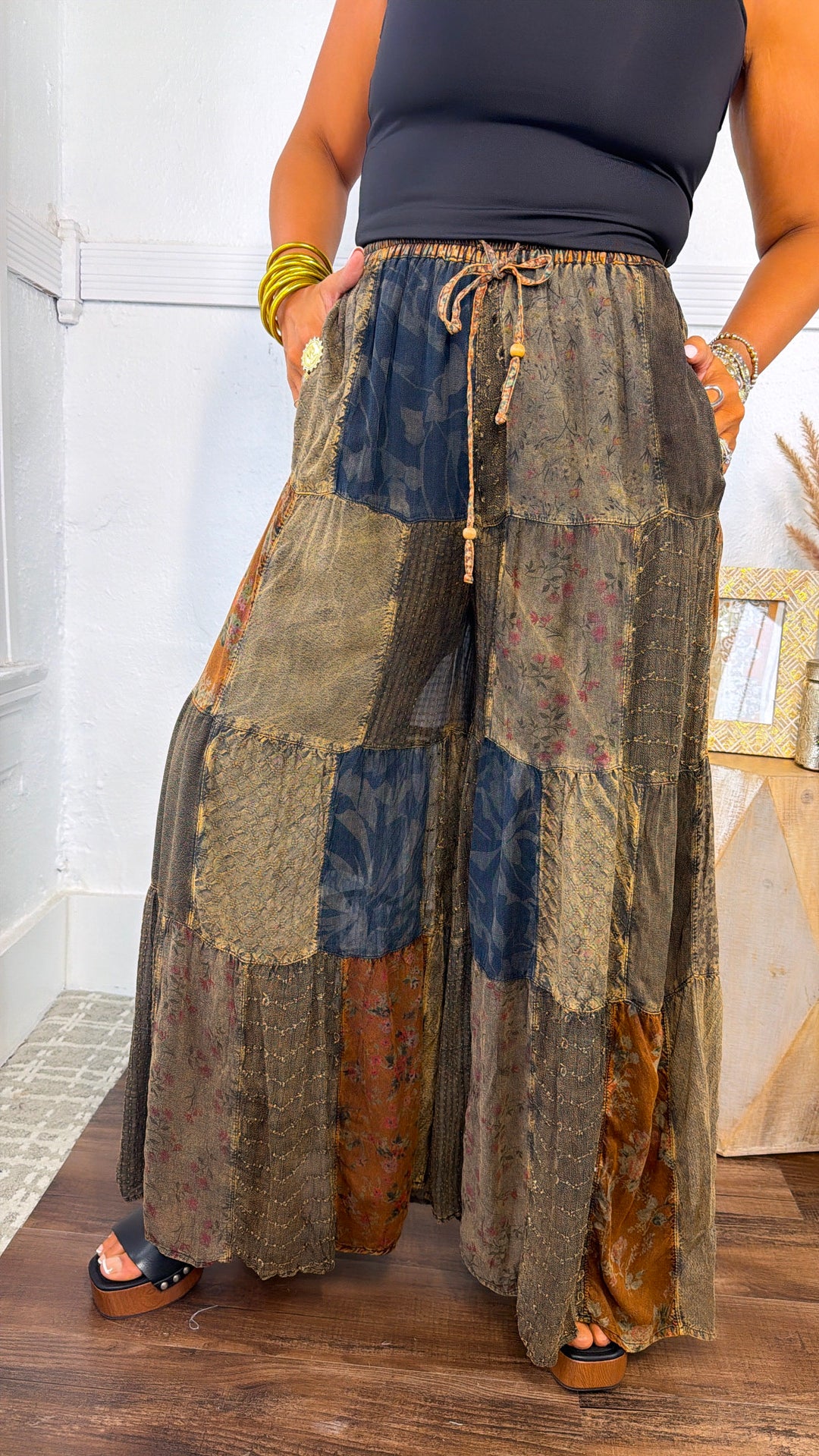 Mossy Path Patchwork Pant, Amber