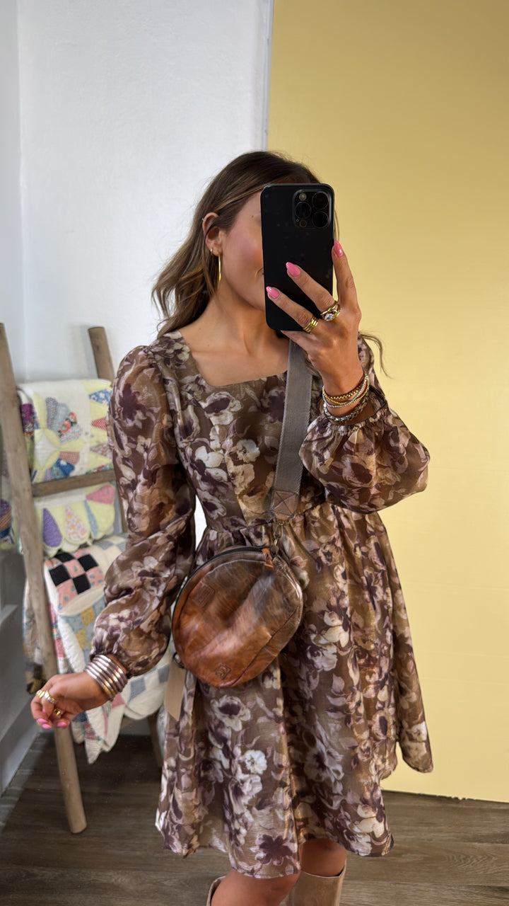 Larkspur Mini Dress, Olive Multi