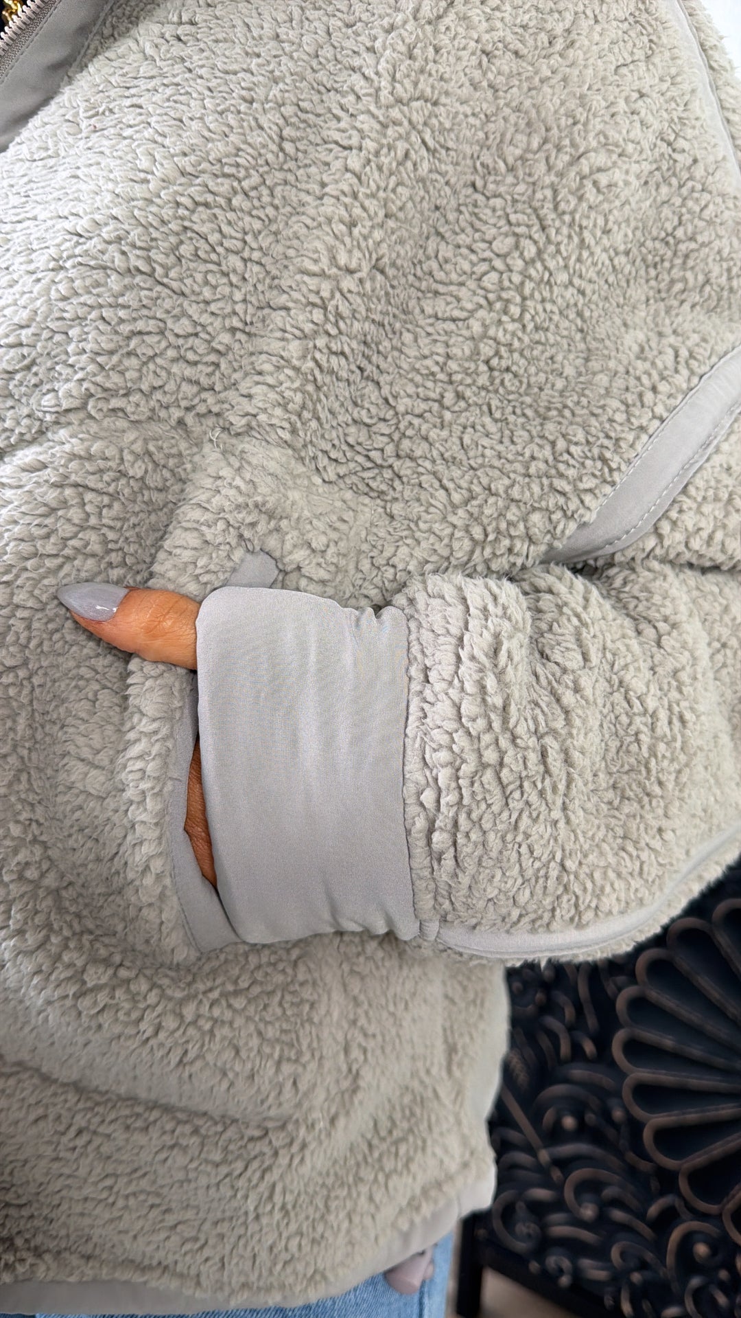 The Summit Quarter Zip Sherpa, Stone Taupe