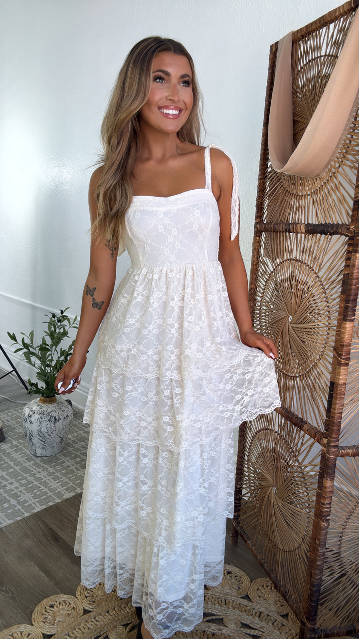 Penelope Floral Maxi Dress, Ivory