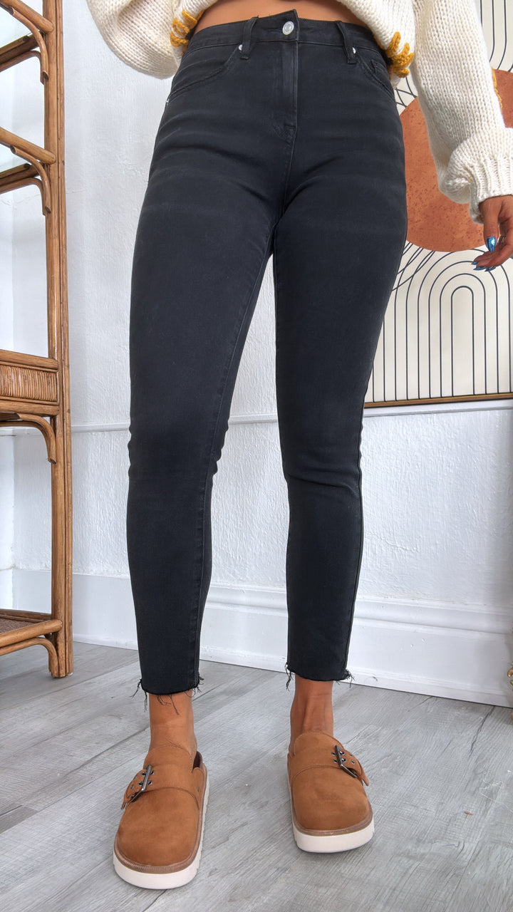 MICA: Trace Skinny Jeans, Black Wash